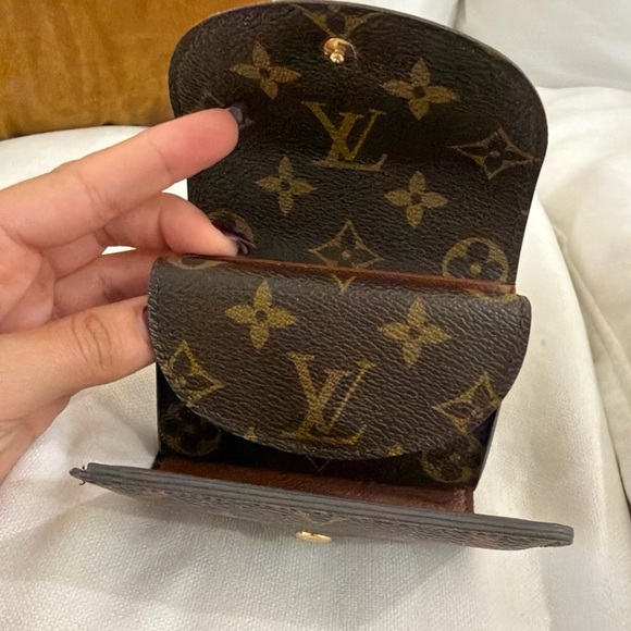 Louis Vuitton Brown Monogram Wallet with Gold Button - Picture 3 of 5